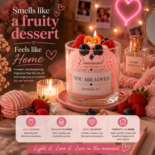 Dessert-Inspired, Berries in Strawberry Mousse, Scented Candle