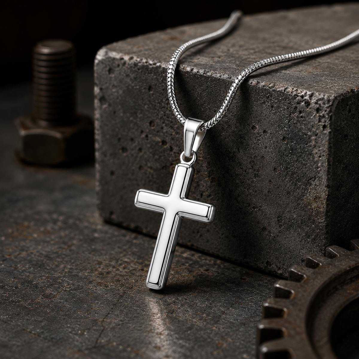 Emmanuel Classic 925 Sterling Silver Necklace Cross Necklace