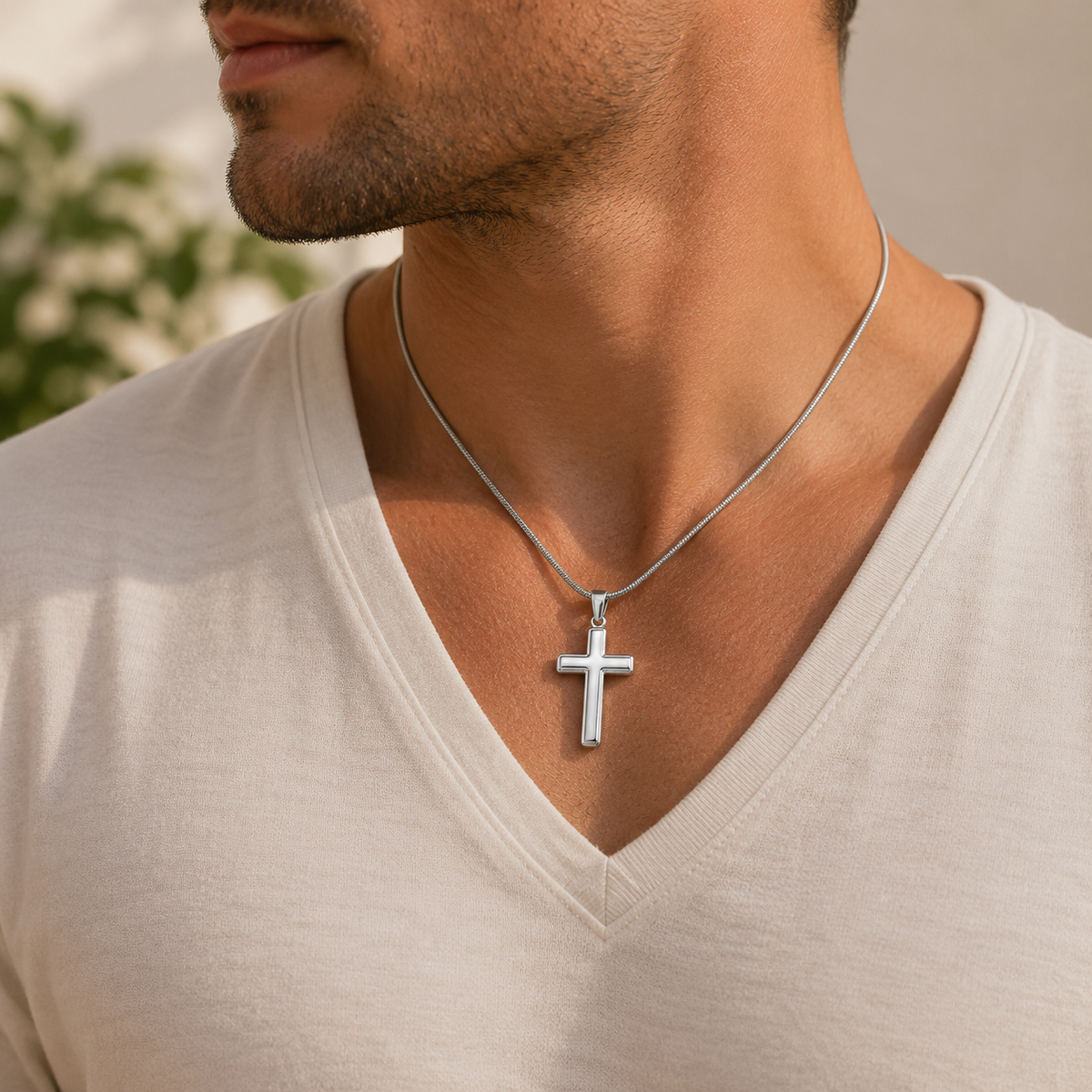 Emmanuel Classic 925 Sterling Silver Necklace Cross Necklace