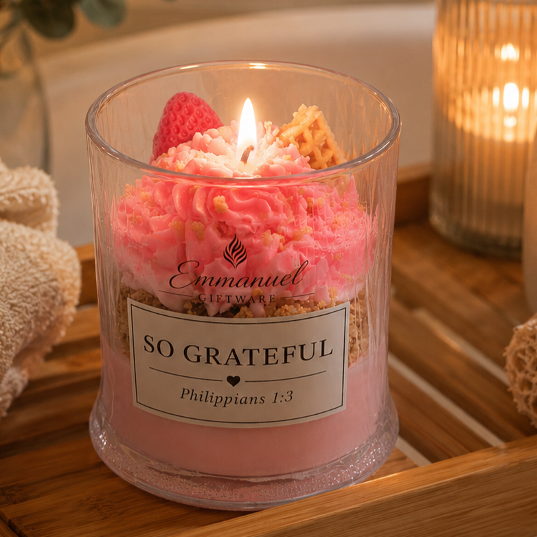 Dessert-Inspired, Strawberry Cream Waffle, Scented Candle