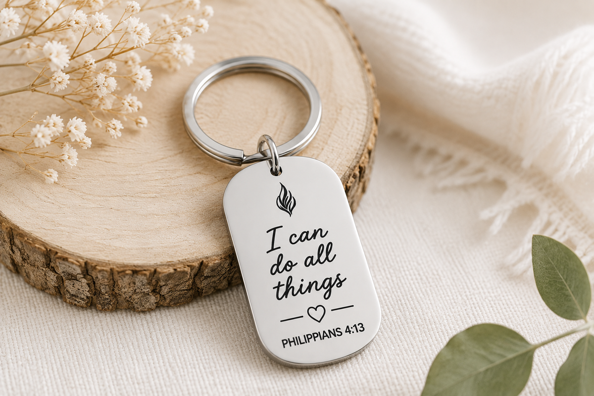 Words of Encouragement Keyring | Stainless Steel | Various Design Choices