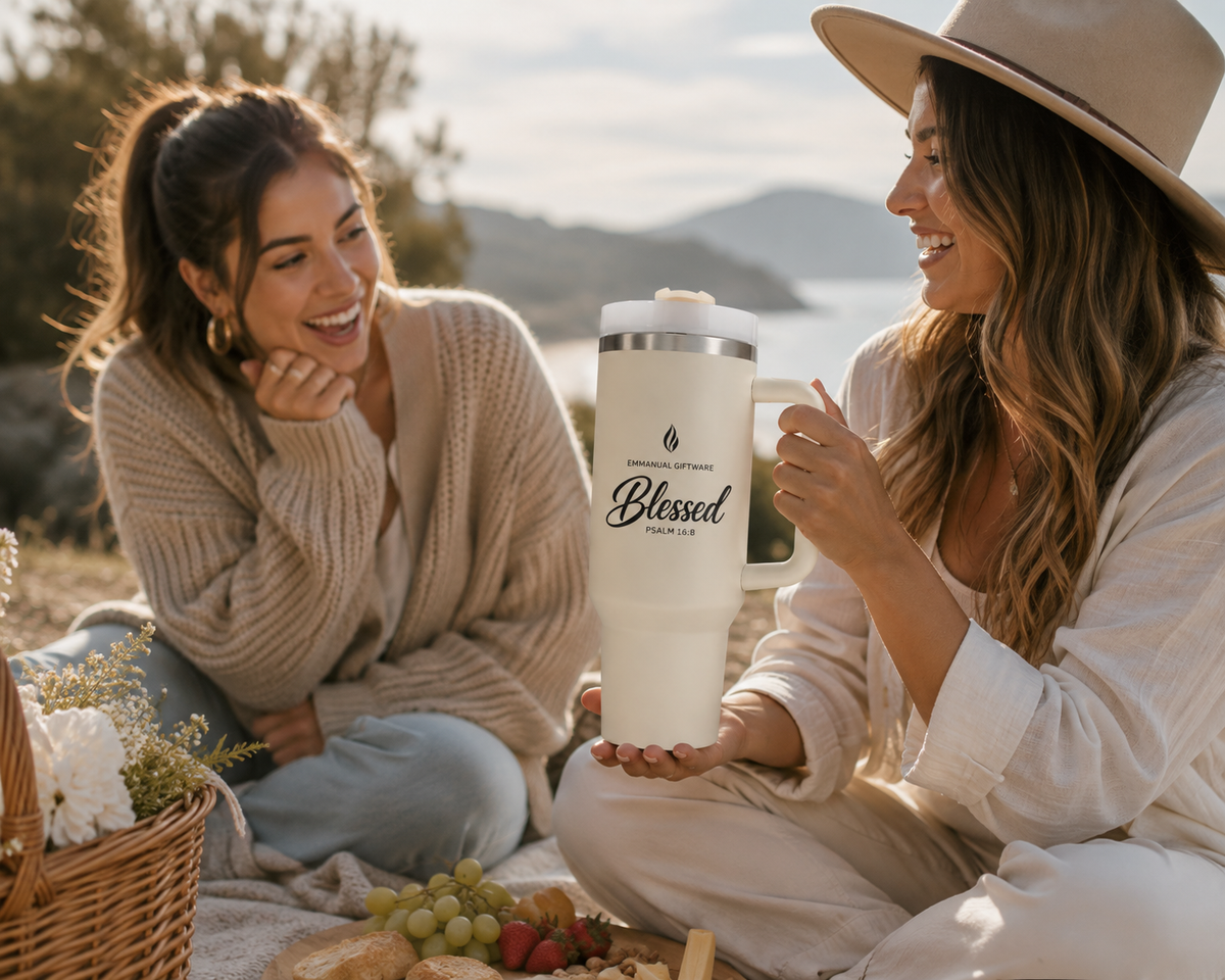 Emmanuel Signature 1.2L Insulated Stainless Steel Tumbler - Blessed