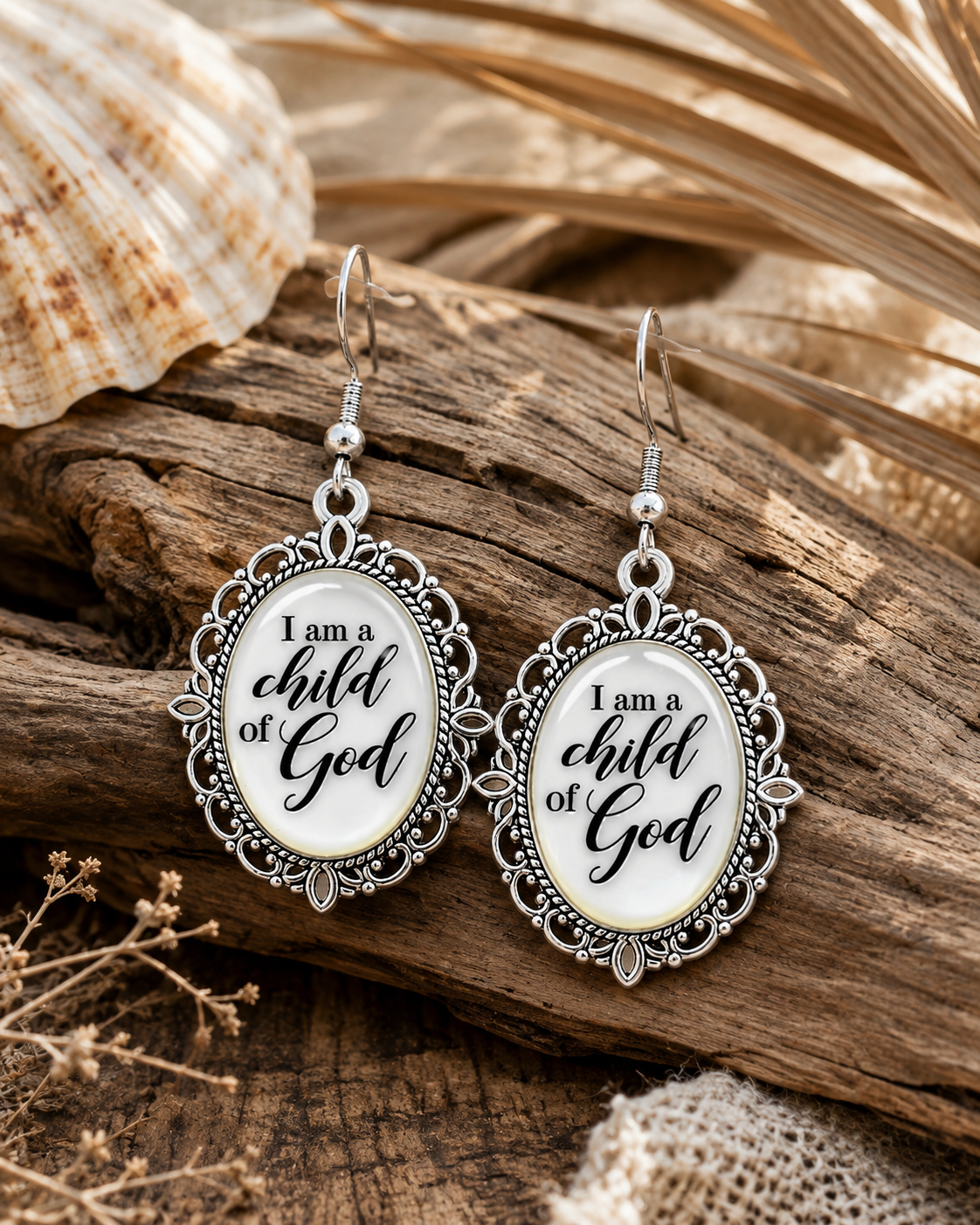 Child of God Vintage Drop Earrings